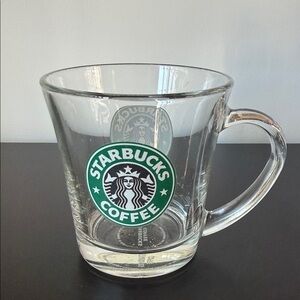 Rare Starbucks Glass Coffee Mug with Green Logo